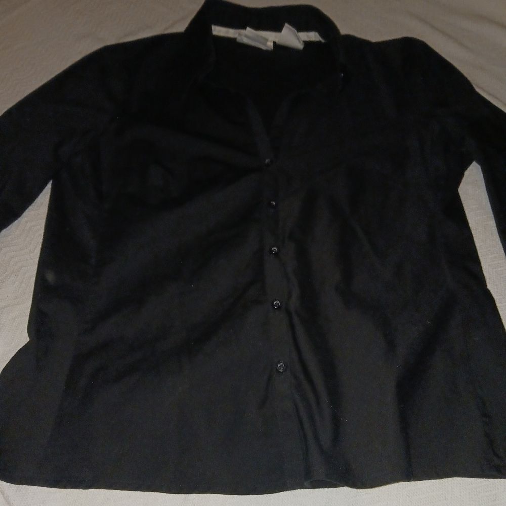 Worthington’s Black button down dress shirt size 8 #1470
